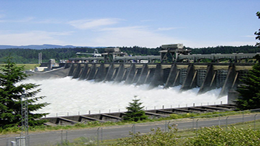 Dam and hydroelectric power plants: